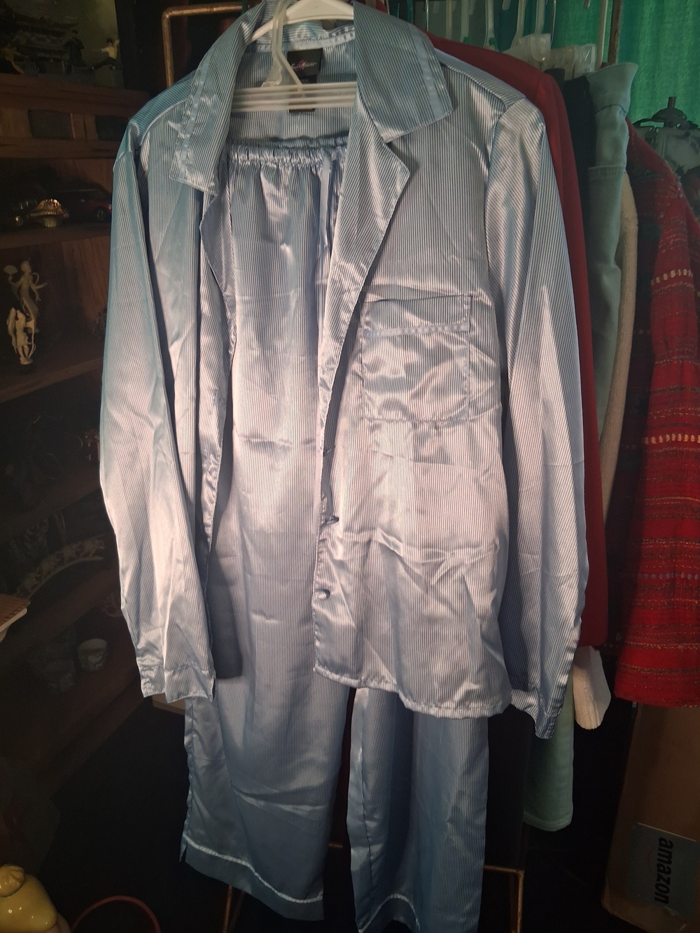 Secret Treasures Light Blue Satin Pajama Set